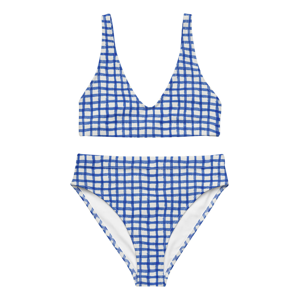 Blue best sale checkered bikini