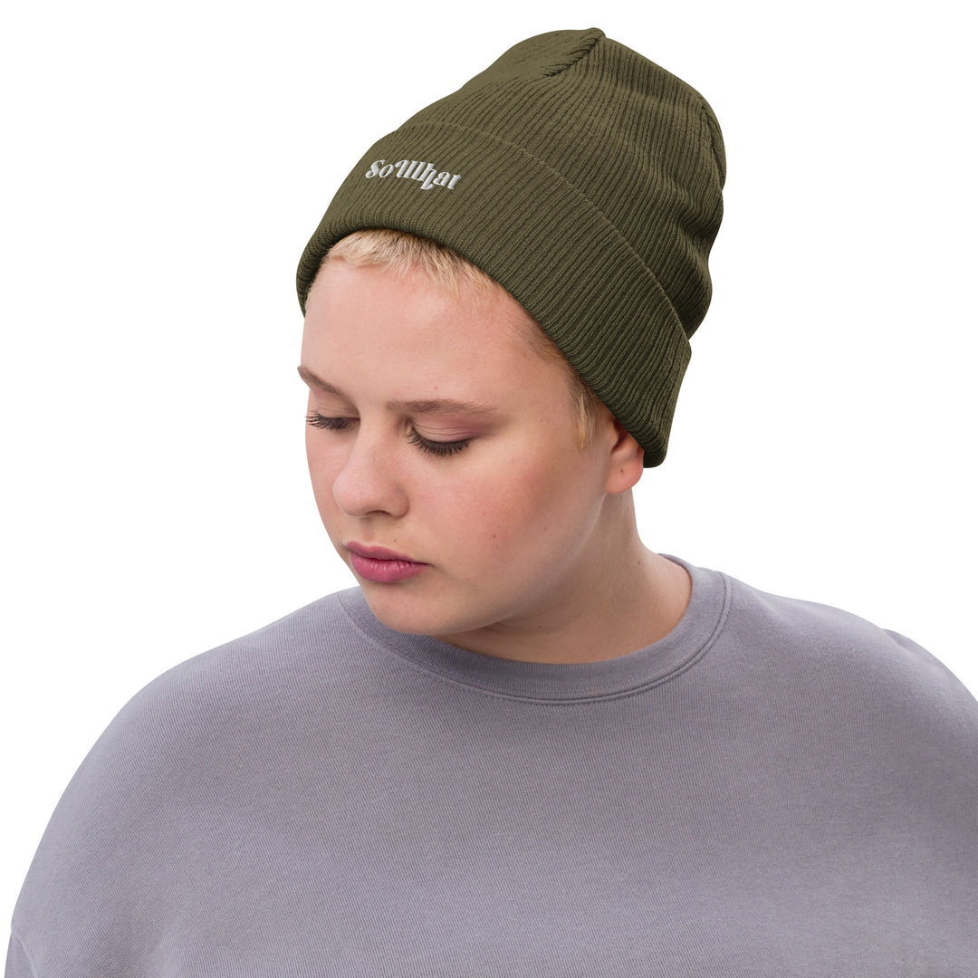 Recycled Ribbed Knit Beanie