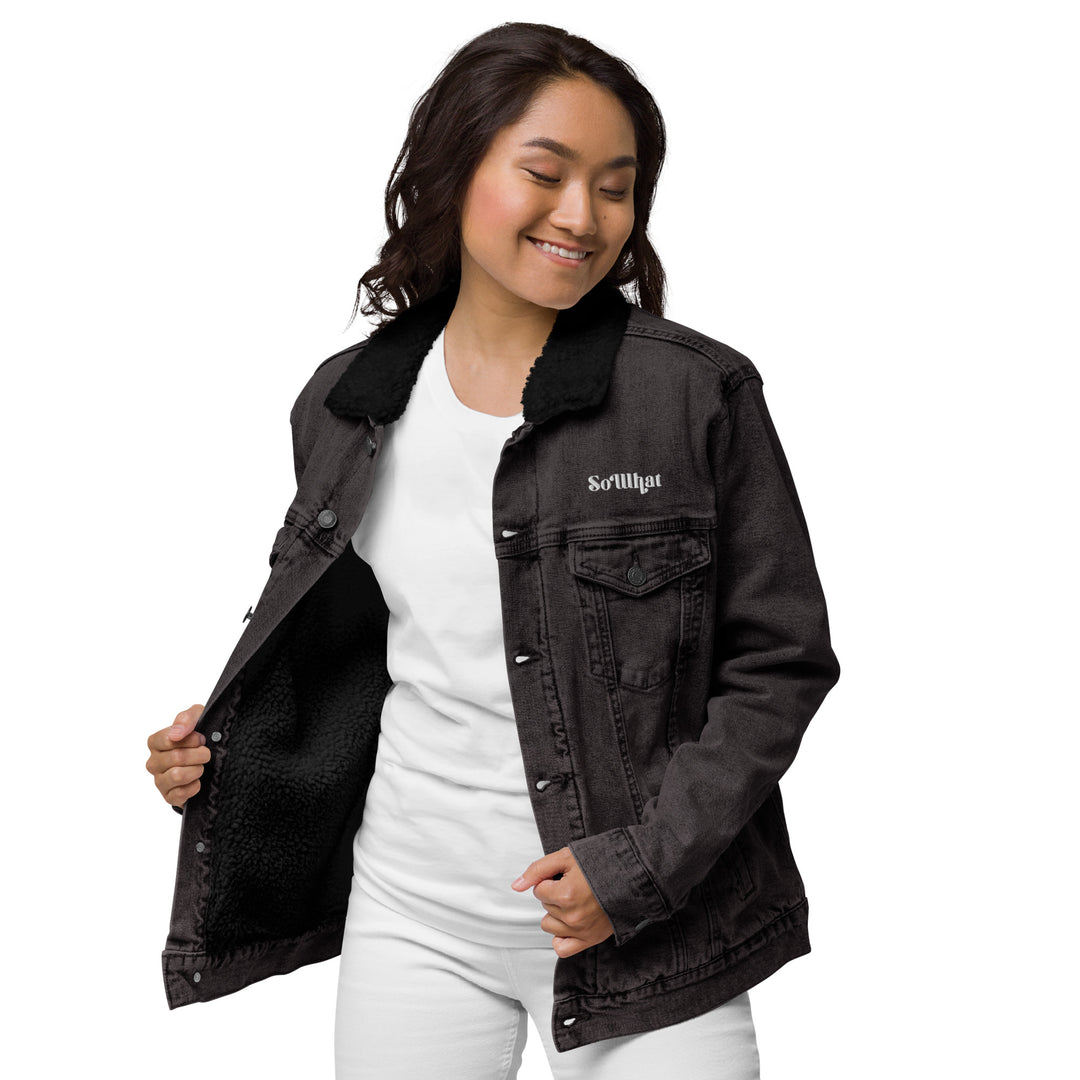 So What Unisex denim sherpa jacket