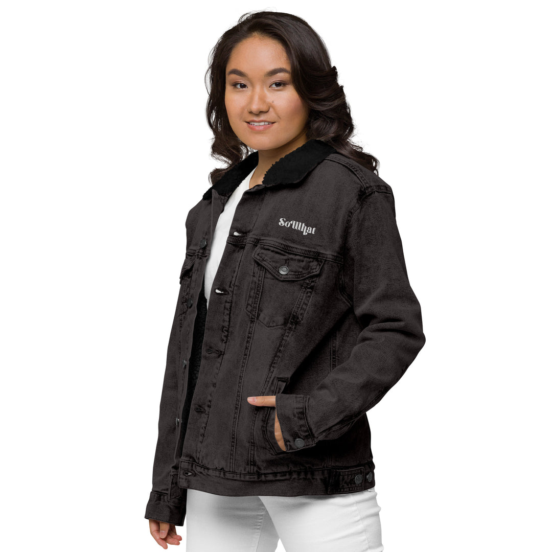 So What Unisex denim sherpa jacket