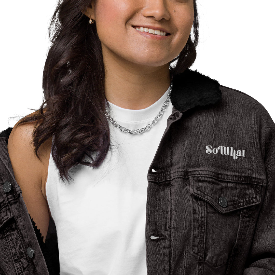 So What Unisex denim sherpa jacket