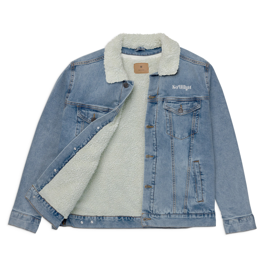 So What Unisex denim sherpa jacket