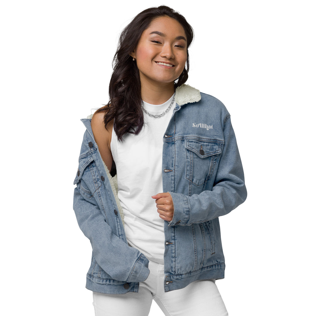 So What Unisex denim sherpa jacket