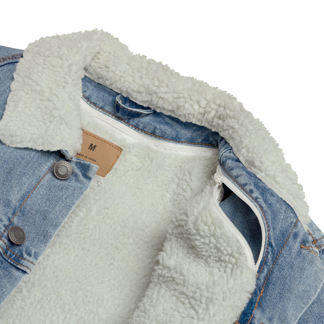 So What Unisex denim sherpa jacket