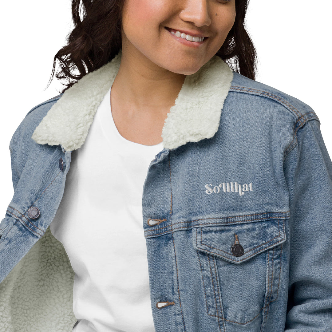 So What Unisex denim sherpa jacket